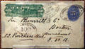 1894 letter bearing both Mexican & Wells Fargo stamps sent from Mexico to Boston at Wells Fargo Museum. Sacramento, CA.