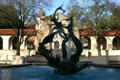 White Memorial Fountain by Aristides Demetrios in front of Old Union building at Stanford University. Palo Alto, CA.