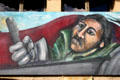 Portrait detail of mural on El Centro Chicano at Stanford University. Palo Alto, CA.