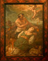 Painting of martyrdom of Santa Ines from Mexico at Santa Ines Mission. Solvang, CA.