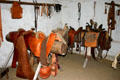 Colonial Spanish saddles at La Purisima Mission. Lompoc, CA.