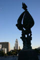 Sculpture by Jacques Lipschitz over central pool of Los Angeles Music Center. Los Angeles, CA.