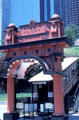 Angels Flight, an historic inclined railroad , was reinstalled below California Plaza in 1996 near its original site. Los Angeles, CA.