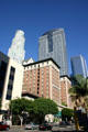US Bank, Gas Company & Two California Plaza Towers above Biltmore Hotel. Los Angeles, CA.