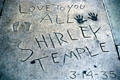 Shirley Temple's signature in concrete at Mann's Chinese Theater. Hollywood, CA.