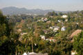 View of luxury homes in Rustic Canyon from Adelaide Drive on north edge of city. Santa Monica, CA.