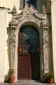 Doorway of Plaza Methodist Church on Olvera Street. Los Angeles, CA.