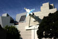 Detail of F-104 Starfighter jet on California Aerospace Museum building. Los Angeles, CA