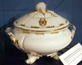 Haviland Limoges tureen with Order of Cincinnati insignia & pattern of King Louis XVI presented to Reagan by President of France at Reagan Museum. Simi Valley, CA