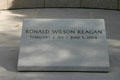 Tombstone of Ronald Reagan at Reagan Museum. Simi Valley, CA.