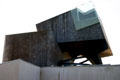 Blockhouse-like skylights of postmodern buildings. Culver City, CA.