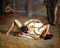 Wrestlers painting by Thomas Eakins at LACMA. Los Angeles, CA.