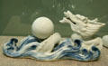 Hirado ware porcelain dragon with globe on waves at Pavilion for Japanese Art at LACMA. Los Angeles, CA