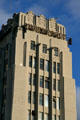 Upper story details of Wilshire Tower. Los Angeles, CA.