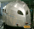 Airstream Clipper trailer at Petersen Automotive Museum. Los Angeles, CA.