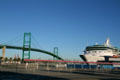 Vincent Thomas Bridge & cruise ship Vision of the Seas. San Pedro, CA.