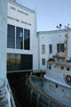 Former ferry docking bay & Angel's Gate tug boat at LA Maritime Museum. San Pedro, CA.