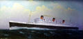 Painting of Queen Mary by Russel White at LA Maritime Museum. San Pedro, CA.
