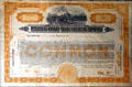 Missouri-Kansas-Texas Railroad stock certificate at Lomita Railroad Museum. Lomita, CA.