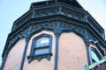 Gothic details of tower of Doheny Mansion. Los Angeles, CA.