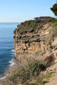 Striated cliffs around Point Fermin Lighthouse Museum. San Pedro, CA.