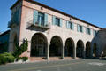 Arcaded buildings of Malaga Cove Plaza, a village center of Rancho Palos Verdes. Rancho Palos Verdes, CA.
