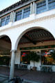 Arcaded market building of Malaga Cove Plaza. Rancho Palos Verdes, CA.