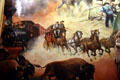 Sprits West mural showing railroad & stagecoach era at Autry National Center. Los Angeles, CA.