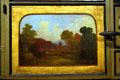 Contryside scene painted on door of Concord mail stage coach at Autry National Center. Los Angeles, CA.