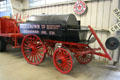 Horse-drawn Pioneer oil tank wagon at Travel Town Museum. Los Angeles, CA.