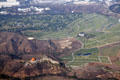 Aerial view of Rose Hills Memorial Park in Whittier, CA.