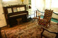 Parlor of Nixon Birthplace with piano where Nixon learned music. Yorba Linda, CA