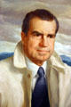 Portrait detail of Richard Nixon from painting by Ferenc Daday at Nixon Library. Yorba Linda, CA.