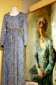 Dress worn by Pat Nixon & print of portrait for which she wore that dress at Nixon Library. Yorba Linda, CA.