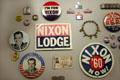 Nixon + Lodge 1960 campaign buttons at Nixon Library. Yorba Linda, CA.