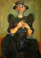 Woman knitting by Chaim Soutine in Norton Simon Museum. Pasadena, CA.