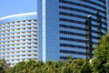 Marriott Hotel consists of two towers which form a semi circle. San Diego, CA.
