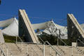 Convention Center I buttresses holding fabric roof. San Diego, CA.