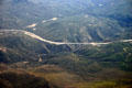 Aerial view of Interstate highway bridge east of San Diego. CA.