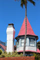 Unique chimney & tower of Livingston-Mortensen Residence. Coronado, CA.