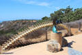 Whale backbone decorates pathway at Cabrillo National Monument. San Diego, CA.