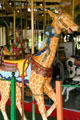 Carved giraffe at Balboa Park Carousel. San Diego, CA.