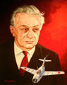 Portrait of Artyom Ivanovich Mikoyan Russian MiG designer in International Aerospace Hall of Fame. San Diego, CA.