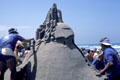 Fantasy figure built for sand sculpting contest at Coronado Island beach. San Diego, CA.