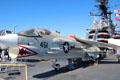 Chance Vought F-8 Crusader jet fighter aboard Midway carrier museum. San Diego, CA.