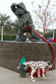 Fireman & Dalmatian dog at Legoland California. Carlsbad, CA.