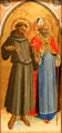 St. Francis & Bishop Saint tempera painting by Fra Angelico at J. Paul Getty Museum Center. Malibu, CA.