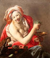 Bacchante with an Ape painting by Hendrick Ter Brugghen at J. Paul Getty Museum Center. Malibu, CA.