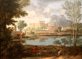 Landscape with a Calm painting by Nicolas Poussin at J. Paul Getty Museum Center. Malibu, CA.