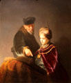 Young Scholar & His Tutor painting by workshop of Rembrandt at J. Paul Getty Museum Center. Malibu, CA.